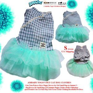 COPY - AMBABY Princess Tutu Puppy Dress Stripe Shirt For Girl Small Dogs Yorkie…